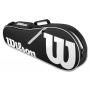 WR056110U-Bag-Black Wilson H2 Hyper Hammer Tennis Racquet Bundled w Advantage II Tennis Bag (Black/White) 