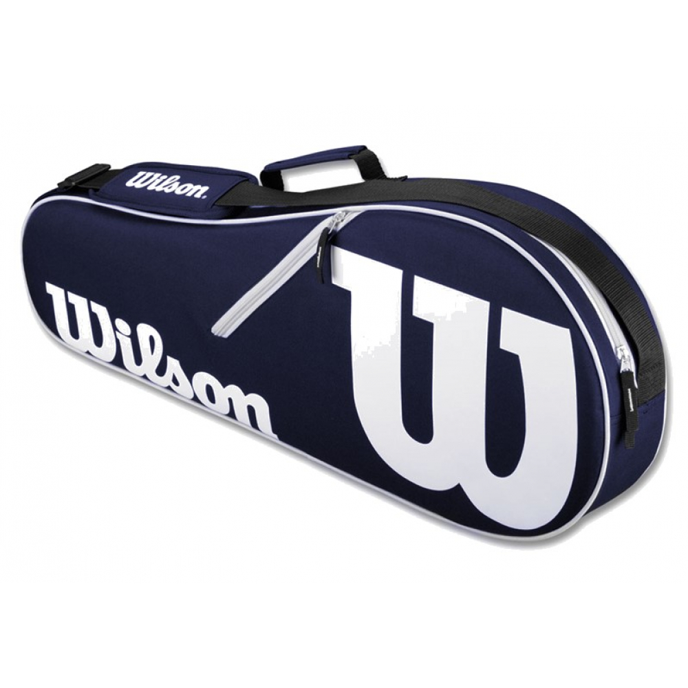 WRT58640U-Bag-NVY Wilson Hyper Hammer 5.3 Tennis Racquet Bundled w Advantage II Tennis Bag (Navy/White)