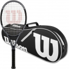 Wilson H2 Hyper Hammer Tennis Racquet Bundled w Advantage II Tennis Bag (Black/White)  -
