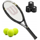 Wilson Hyper Hammer 5.3 Tennis Racquet Bundled w 3 Overgrips and 3 Tennis Balls -