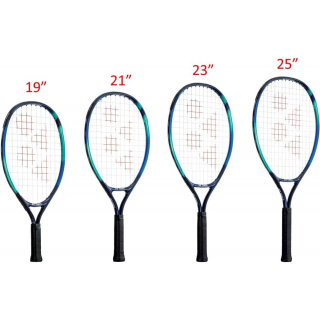 YonexJr-RedFoam Yonex Junior Sky Blue Tennis Racquet Prestrung bundled w 3 Red Foam Tennis Balls b