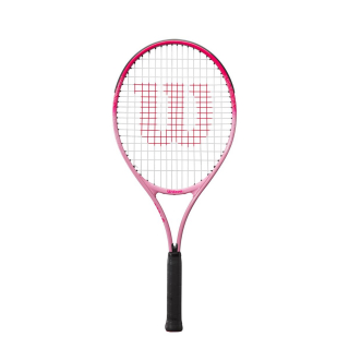 BurnPinkJunior-Pink-OG Wilson Burn Pink Girls' Tennis Racquet bundled with 3 Pink Overgrips and a Can of Pink Tennis Balls