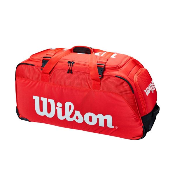 Wilson Super Tour Red Tennis Travel Duffel Bag Wheels