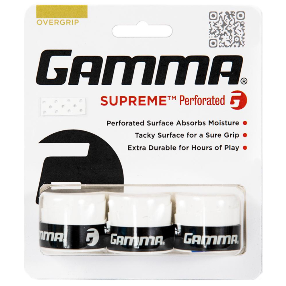 Gamma Supreme Perforated Tennis Racquet Overgrip (3-Pack)