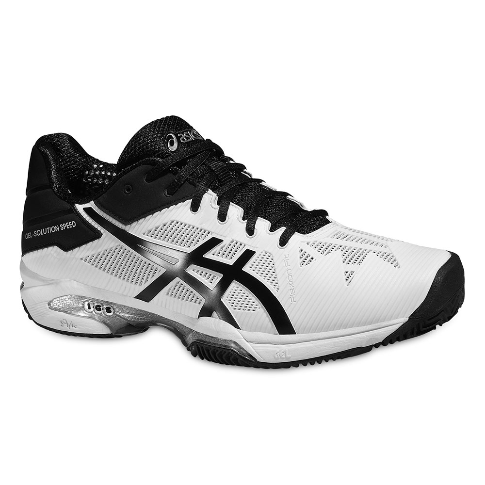 Asics Men's Gel Speed 3 Clay Tennis Shoes (White/Black/Silver)