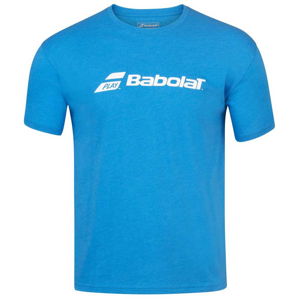 Babolat Men's Exercise Crew Neck Tennis Training Tee (Blue Aster/Heather)
