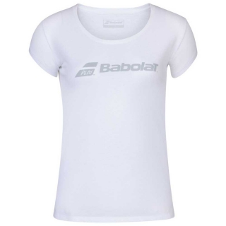 Babolat Girls' Exercise Tennis Training Tee (White/White)