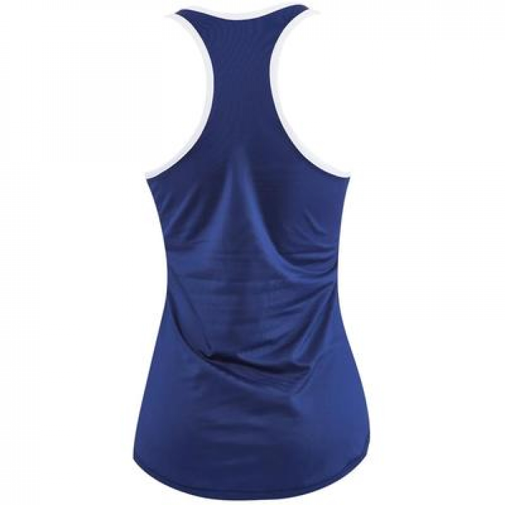 Babolat Women's Compete Tennis Tank Top w/ Moisture Wicking Polyester (White/Estate Blue)