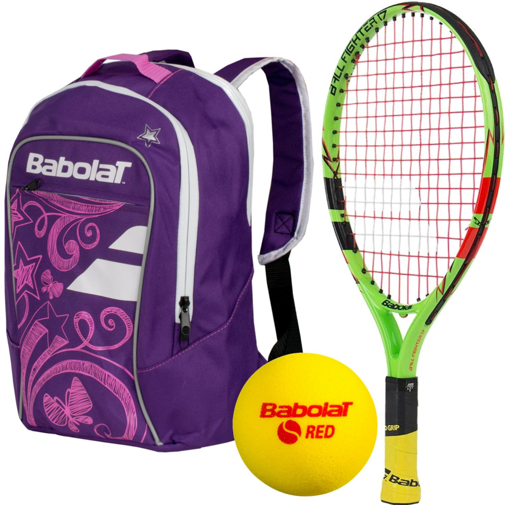 Babolat Ballfighter 17 Tennis Racquet, Red Foam Tennis Balls, Junior