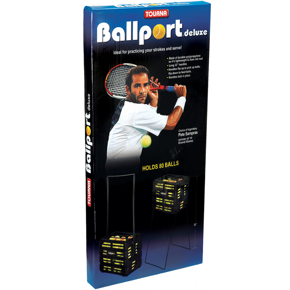 Tourna Ballport 80-Ball Tennis Ball Hopper (Red or Blue)