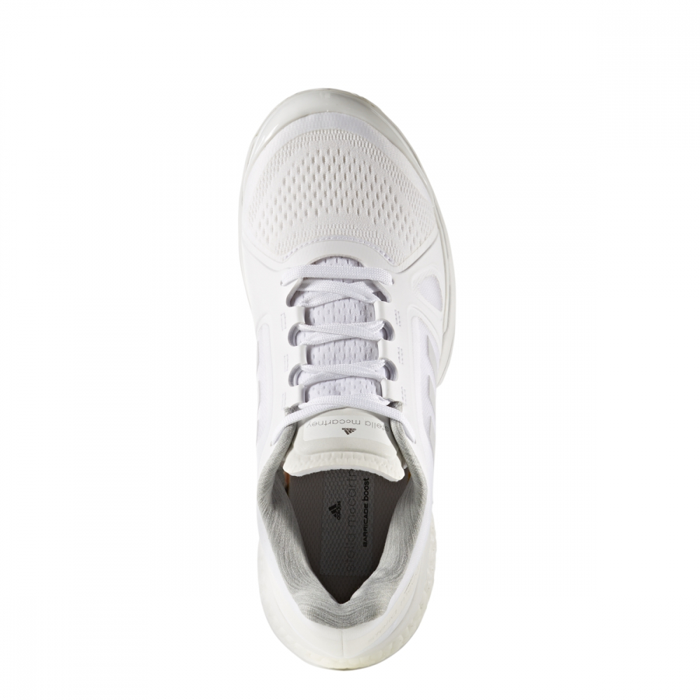 Adidas Women's Stella McCartney Barricade Boost Tennis Shoe (White/Light Solid Grey/Night Steel)