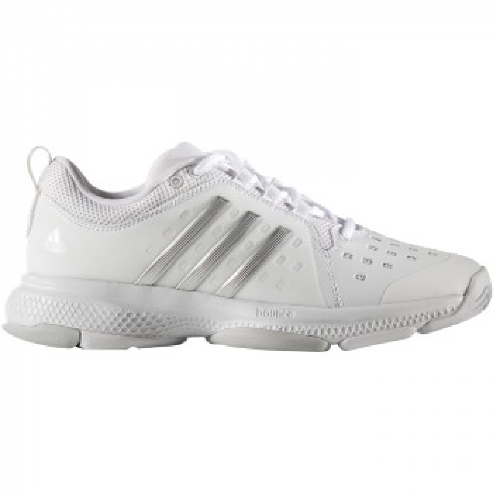 Adidas Women's Barricade Classic Bounce Tennis Shoes (White/Silver/Grey)