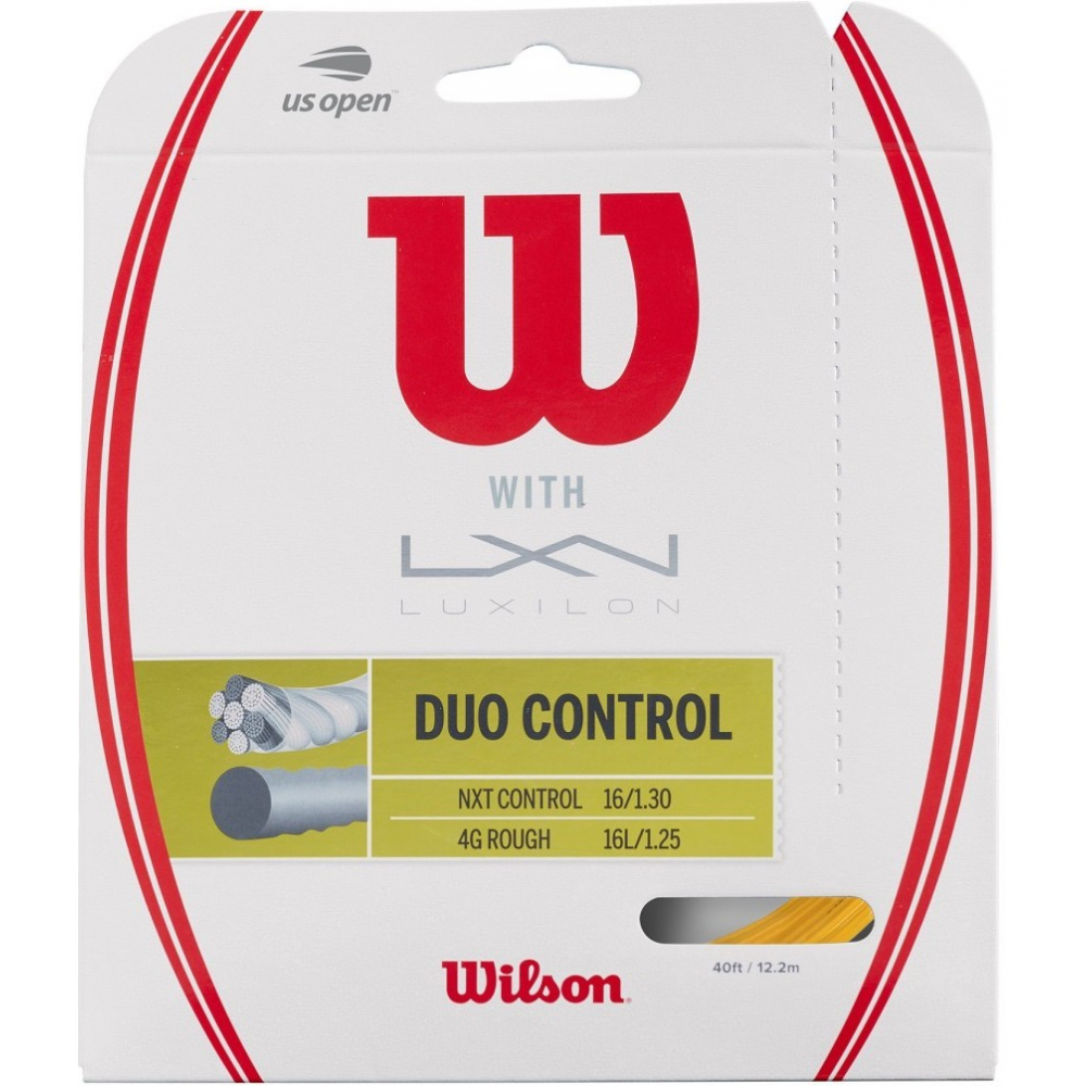 Wilson Duo Control Hybrid NXT Control & Luxilon 4g Rough 16g Tennis String Set