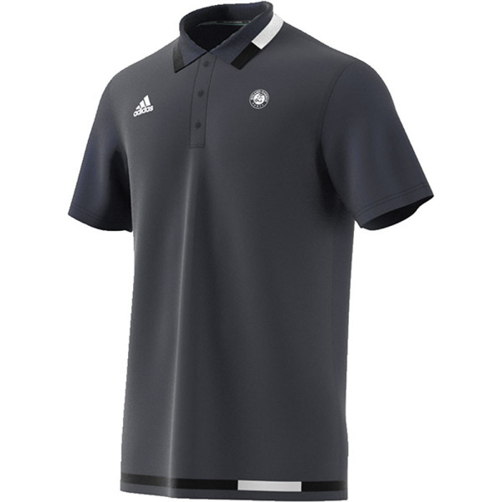 Adidas Men's Roland Garros Tennis Polo (Night Grey/White)