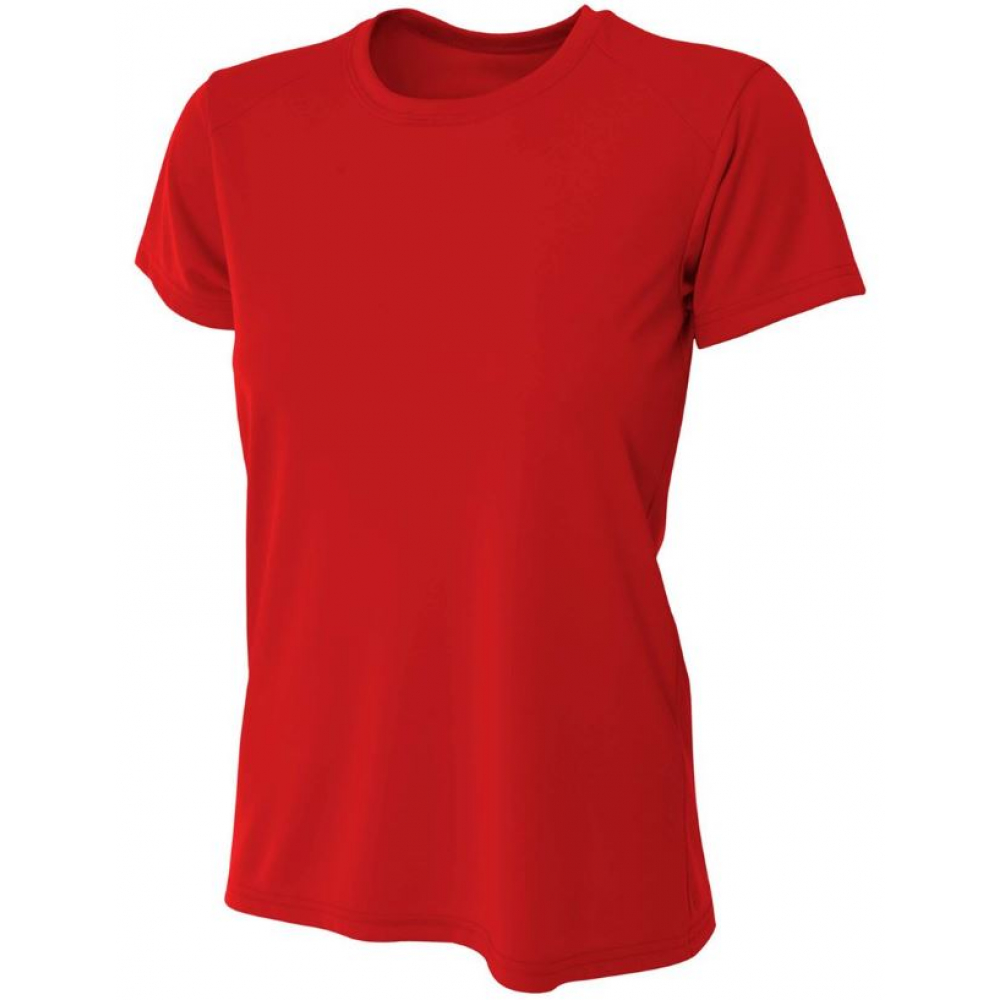 A4 Women's Cooling Performance Crew Neck Tee (Scarlet)