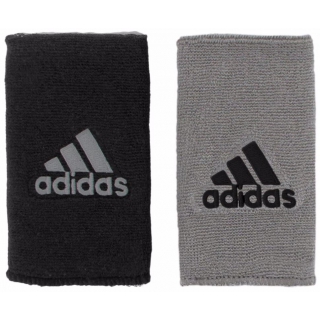 Adidas Interval Large Reversible Tennis Wristbands (Grey/Black)