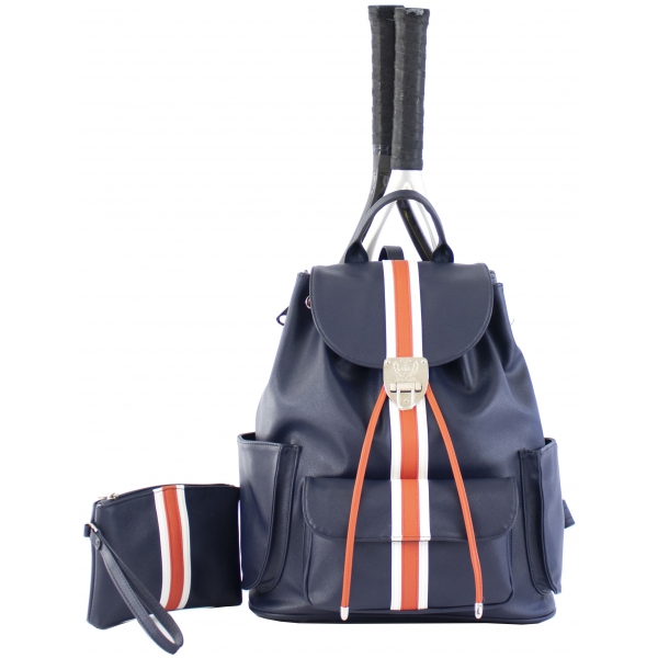 Court Couture Hampton Tennis Backpack (Striped Indigo)