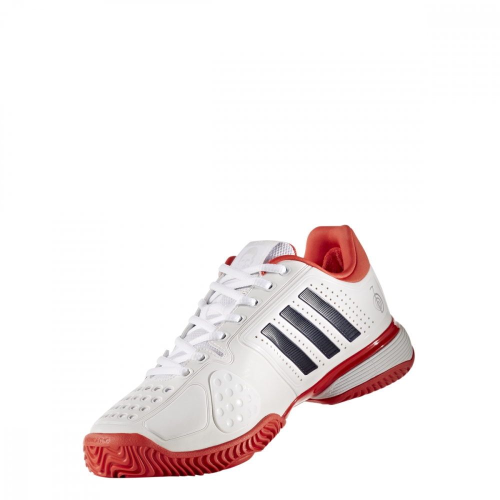Adidas Barricade Shoes (White/Navy/Red)