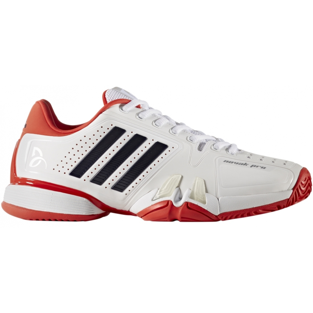 Adidas Barricade Shoes (White/Navy/Red)
