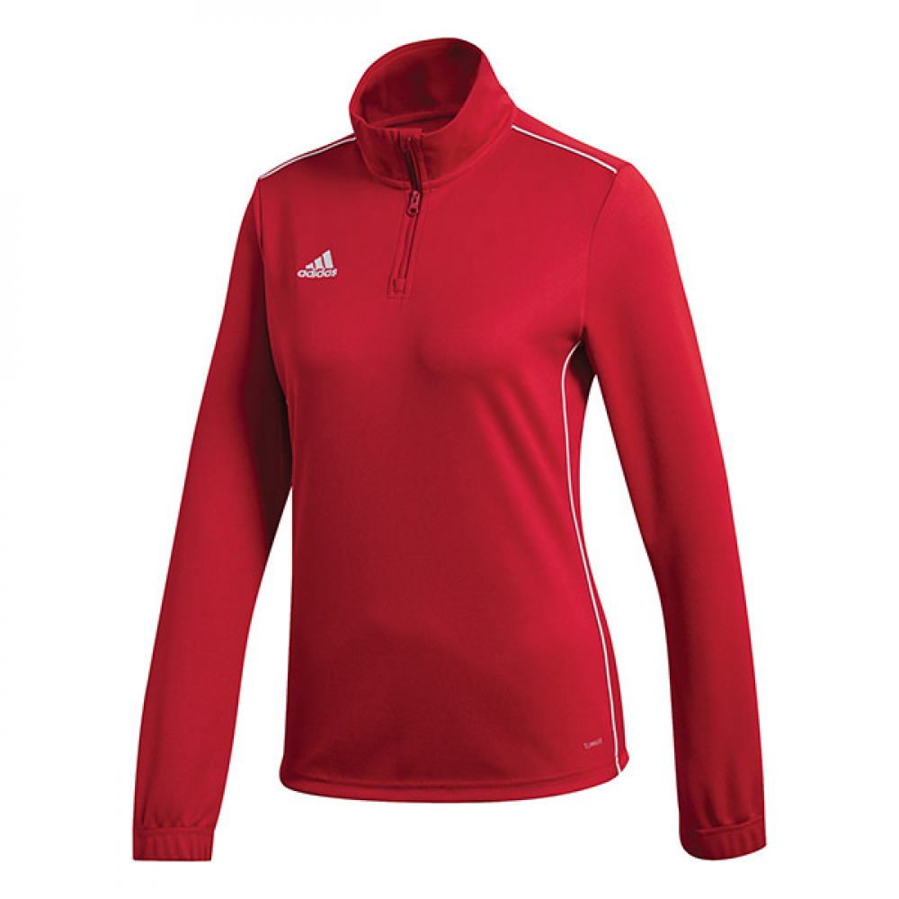 Adidas Women's Core Tennis Training 1/2 Zip Long Sleeve Top (Power Red/White)