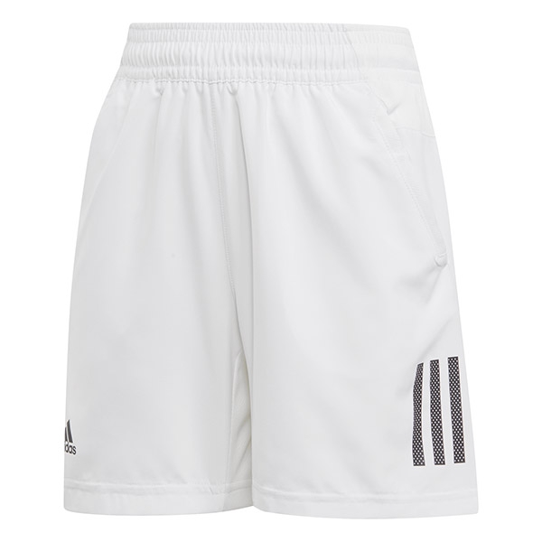 Adidas Boys' Club 3 Stripe Tennis Shorts (White/Black)