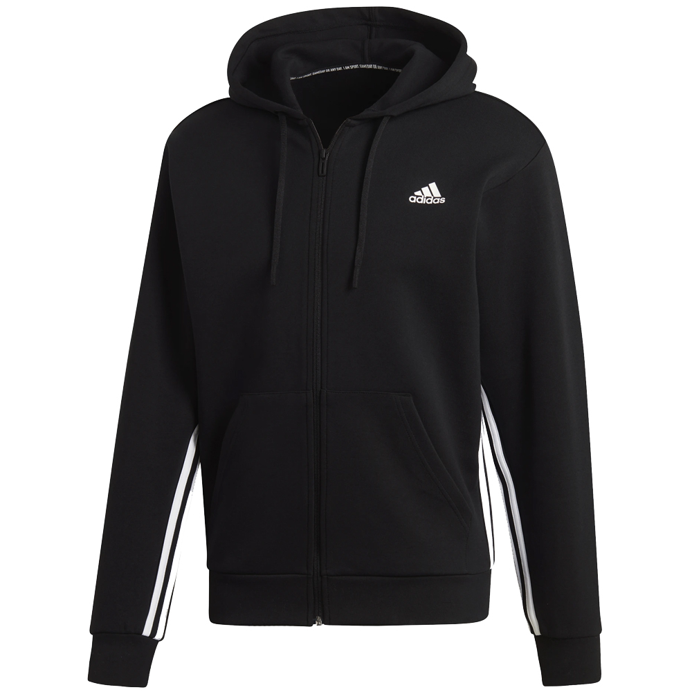 Adidas Men's Must Haves 3-Stripes Tennis Hoodie (Black/White)