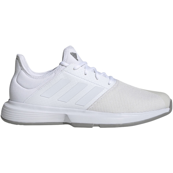 Adidas Men's GameCourt Tennis Shoes (White/White) - Do It Tennis