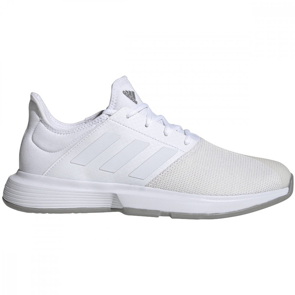 Adidas Men's GameCourt Wide Tennis Shoes (White/Dove Grey)
