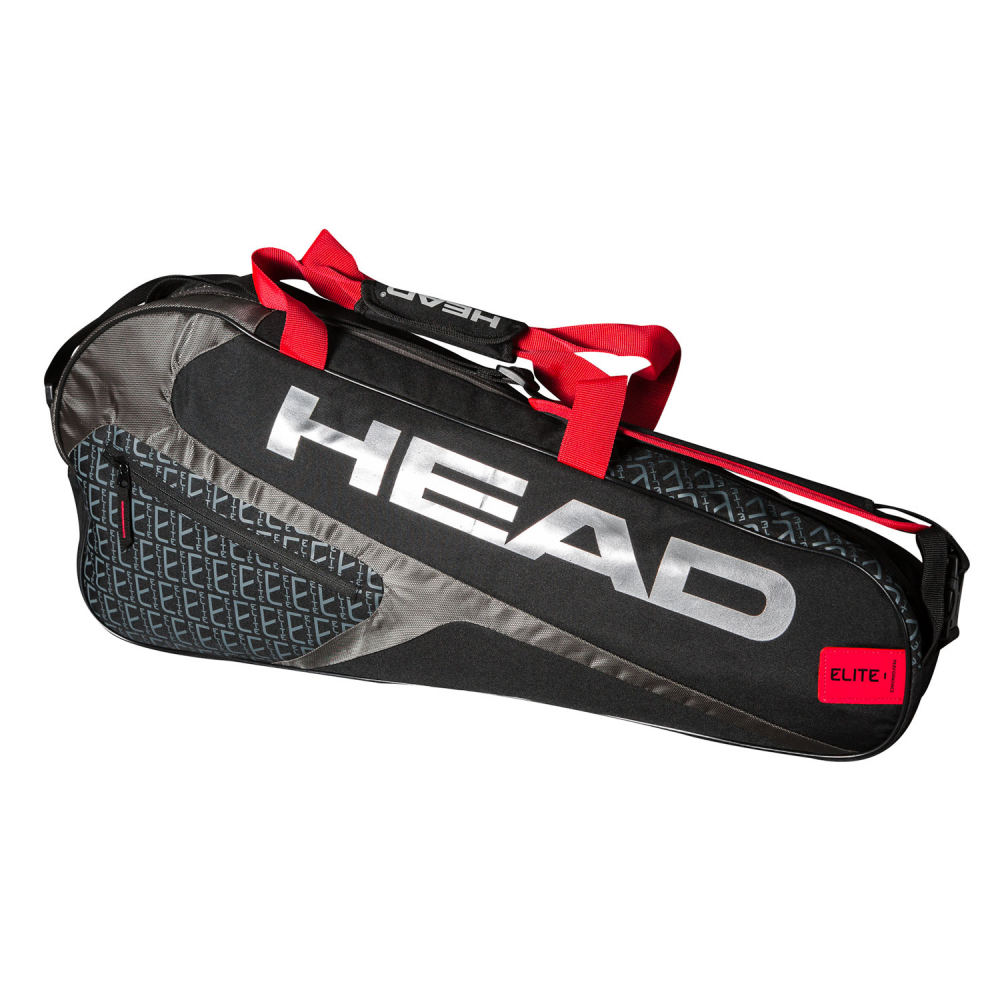 Head Elite 3R Pro Sports Shoulder Carry Bag for 3 Tennis Racquets/Rackets RED/PK 