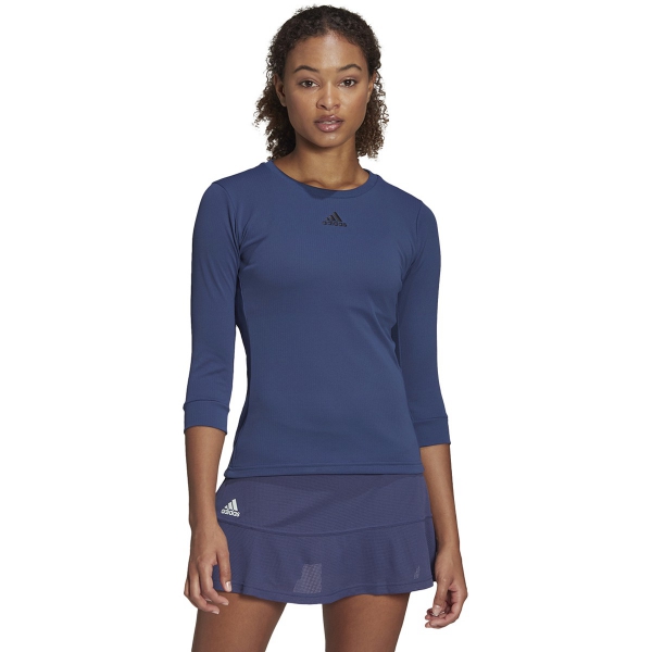 Adidas Women's HEAT.RDY 3/4 Sleeve Tennis Top (Tech Indigo/Night ...
