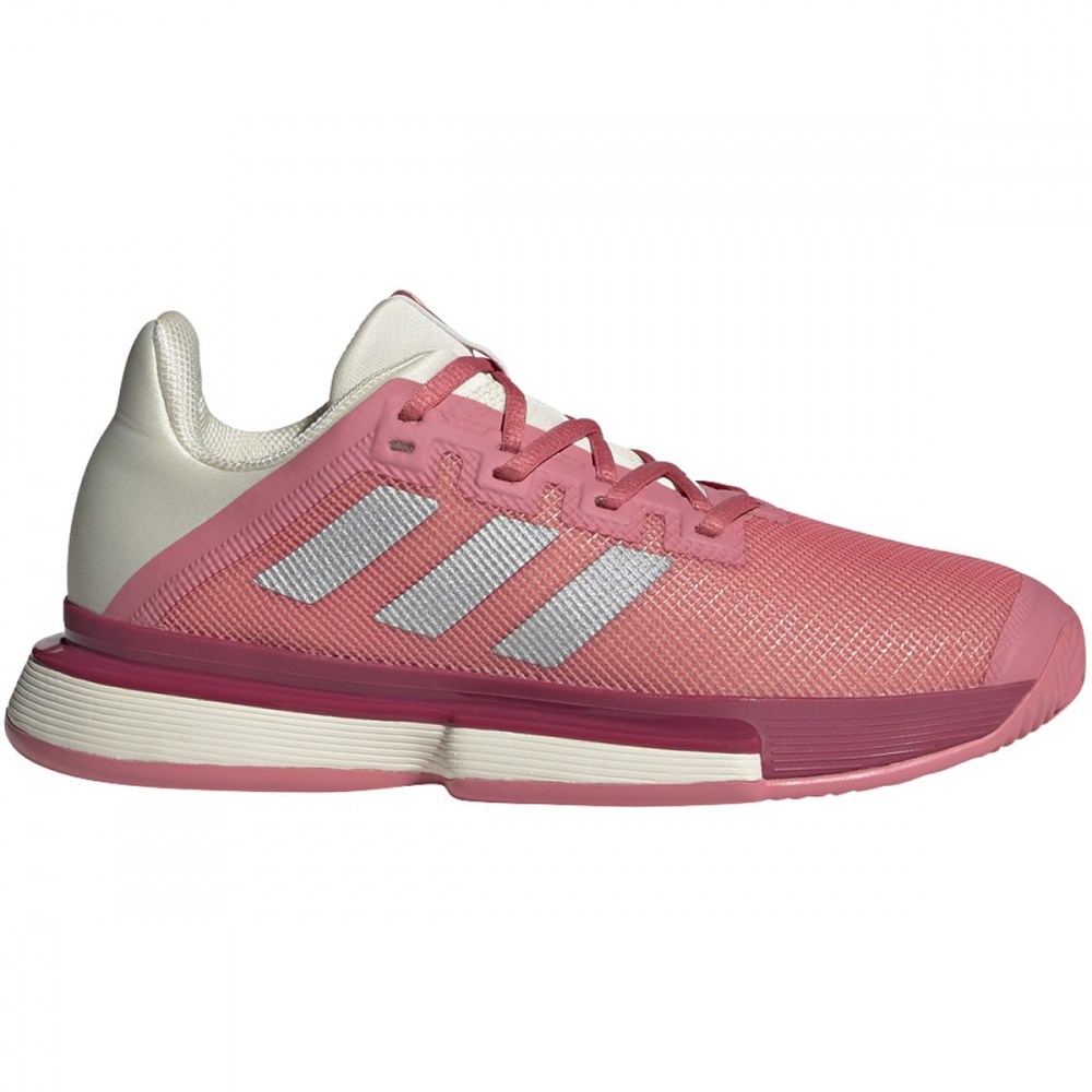 Adidas Women's SoleMatch Bounce Tennis Shoe (Hazy Rose/Silver Metallic/Acid Orange)