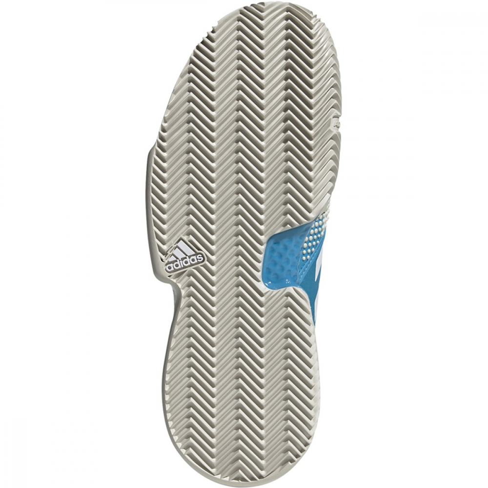Adidas SoleCourt Clay Tennis Shoe (Shock Cyan/White)