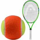 HEAD Speed Jr Racquet + 3 Orange Tennis Balls -
