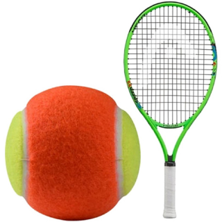 HEAD Speed Junior Tennis Racquet, Penn QST 60 Orange Tennis Balls