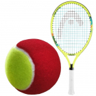 HEAD Speed Jr Racquet + 3 Red Felt Tennis Balls -
