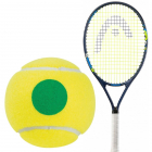 HEAD Speed Jr Racquet + 3 Green Dot Tennis Balls -