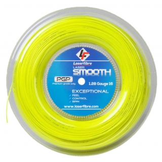 Laserfibre Laser Smooth 16g Optic Yellow Tennis Racquet String (Reel)