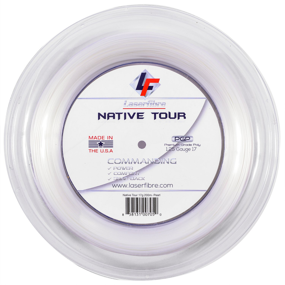 Laserfibre Native Tour 16g Pearl White Tennis String (Reel)