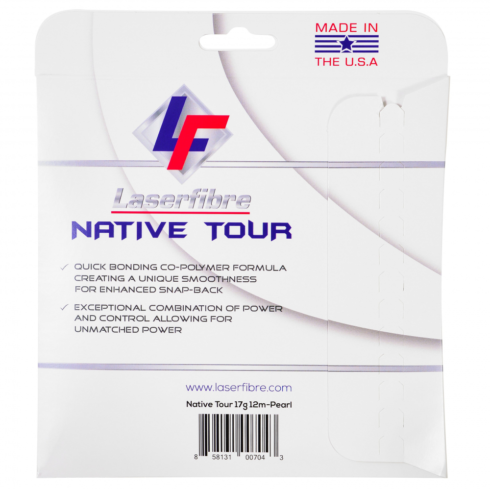 Laserfibre Native Tour 16g Pearl White Tennis String (Set)