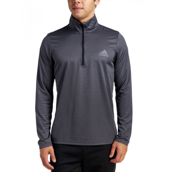 Adidas Men's Essentials Tech Quarter-Zip Tennis Training Top (Dark Grey)