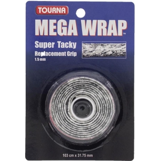 Tourna Mega Wrap Tennis Racquet Replacement Grip (Black)
