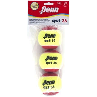 Penn QST 36 Red Felt Training Tennis Balls (3 Balls)
