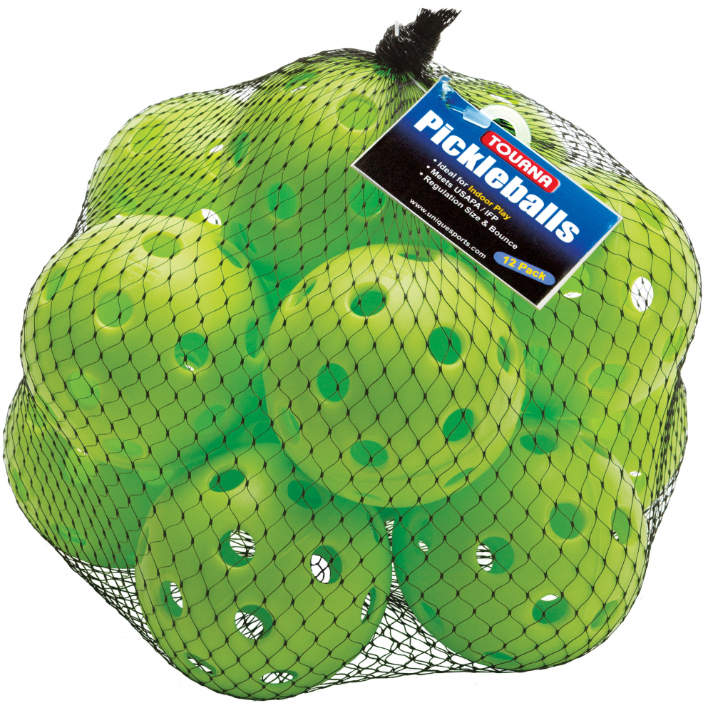 Tourna Indoor Lime Green Pickleballs (12-Pack)