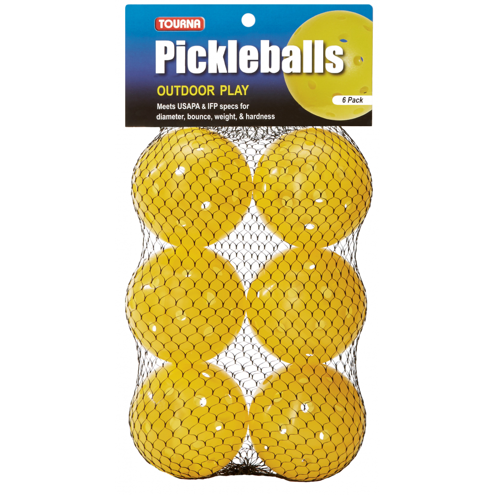 Tourna Outdoor Optic Yellow Pickleballs (6-Pack)
