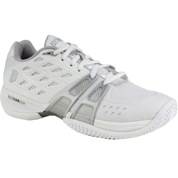 Prince Women's T24 Tennis Shoes (White/ Silver) - Do It Tennis