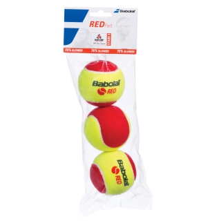 Babolat Kids Red Felt Tennis Ball (3 Balls)