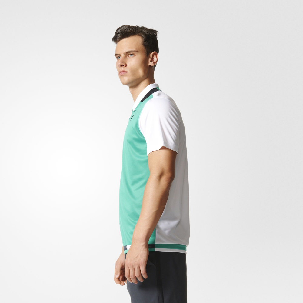 Adidas Men's Roland Garros Tennis Polo (Core Green/White/Night Grey)