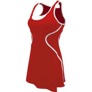 SSI Women's Sophia Racer Back Team Tennis Dress (Red/White)