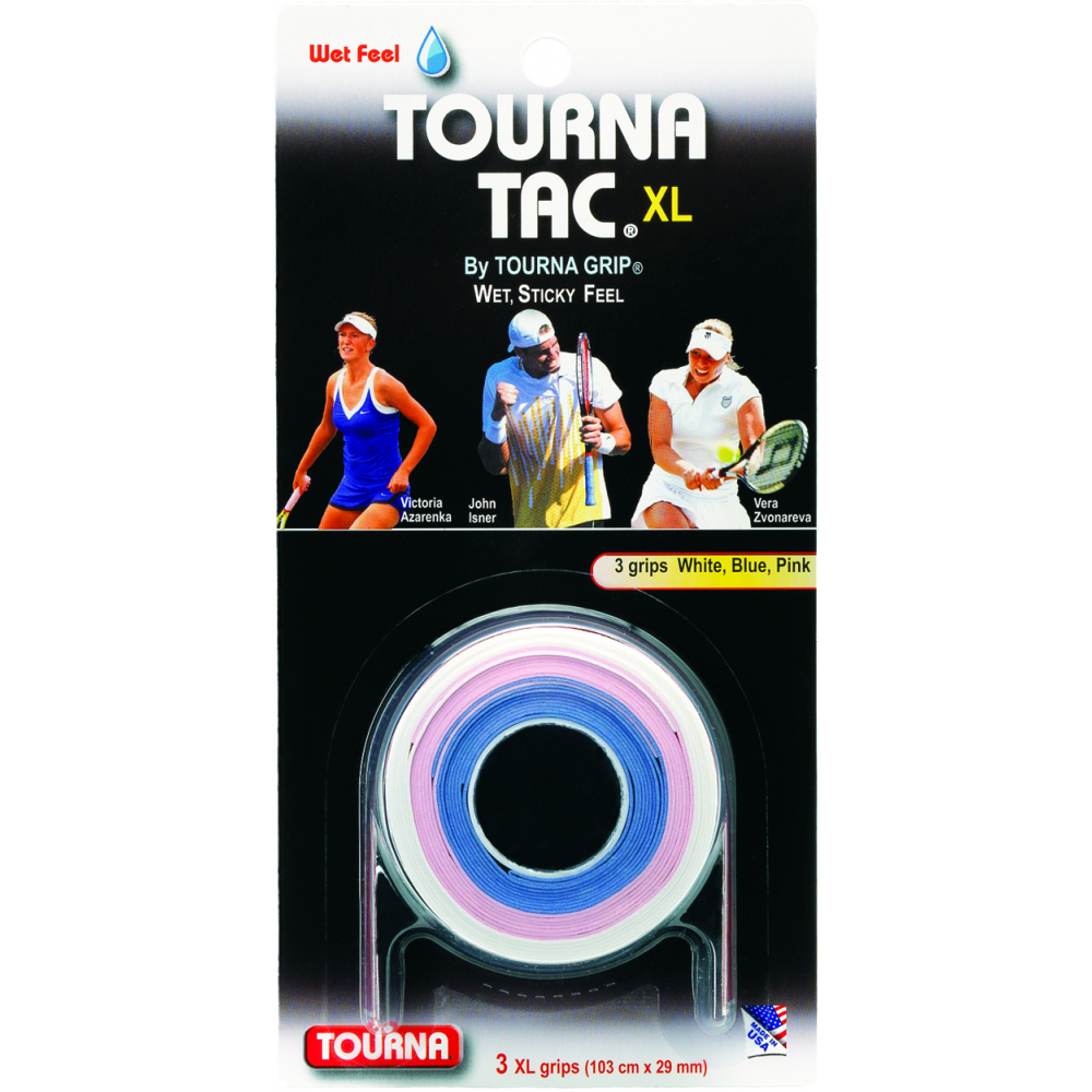 Tourna Tac XL White/Blue/Pink Overgrip (3 Pack)