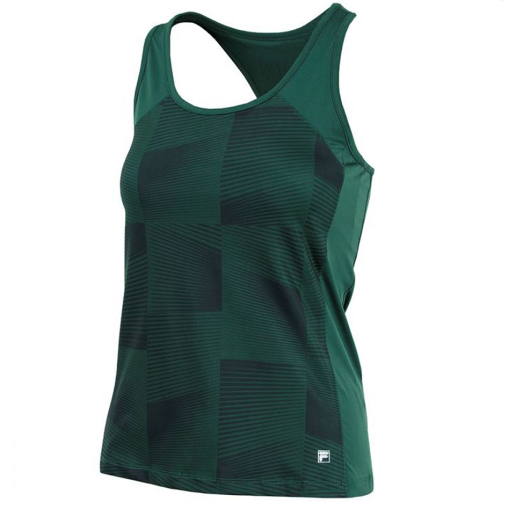 Fila Women's Core Performance Printed Racerback Tennis Tank (Forest Green)